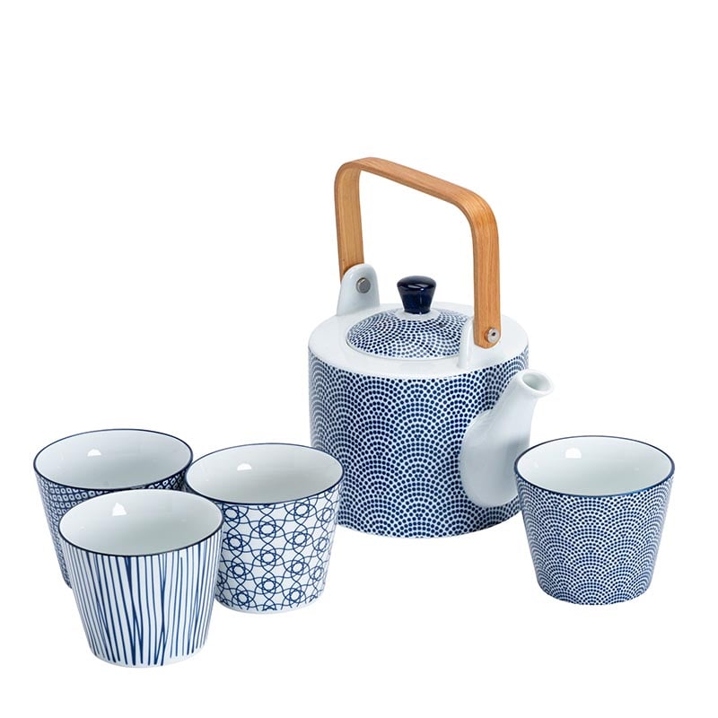 Nippon Blue Teeset Kanna mit 4 Teetassen