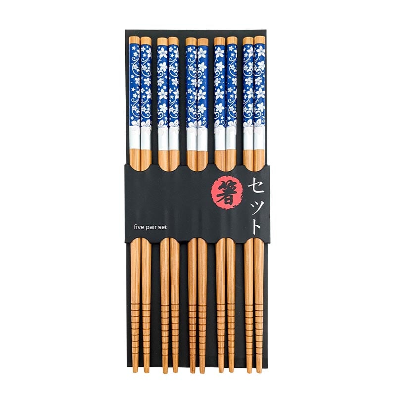 Essstäbchen aus Holz Blumen 5 Paare