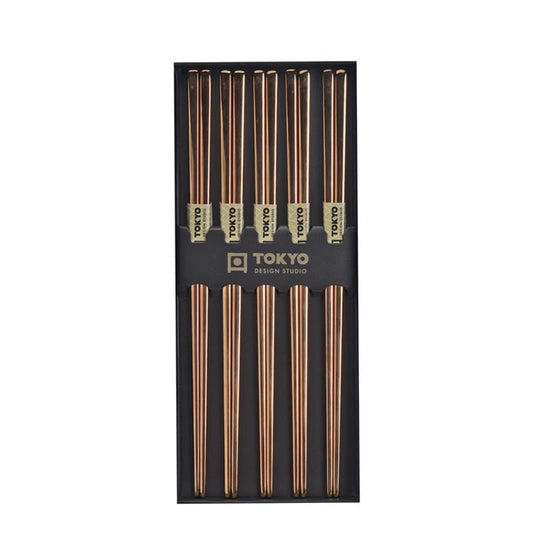 Essstäbchen Edelstahl Roségold 5er-Set