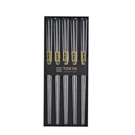 Essstäbchen Edelstahl Silber/Stahl 5-Paar