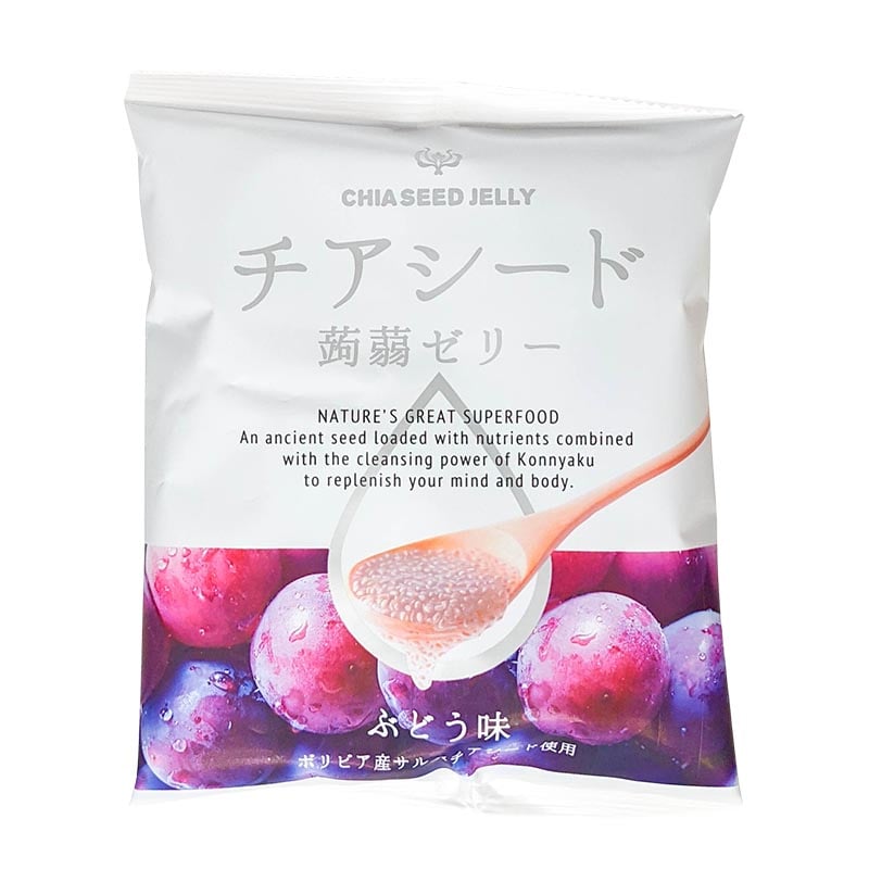 Chia-Samen und Konnyaku Geleebonbons, Traube