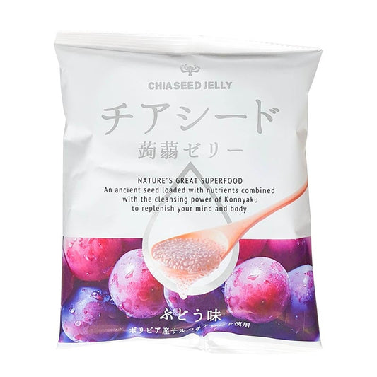 Chia-Samen und Konnyaku Geleebonbons, Traube