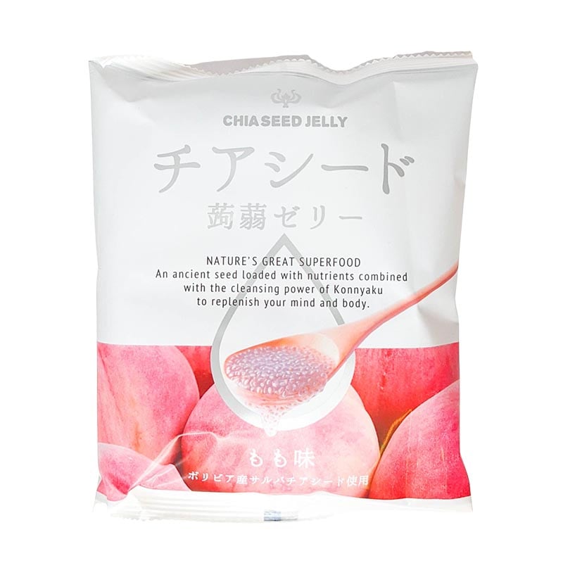 Chia-Samen und Konnyaku Geleebonbons, Pfirsich
