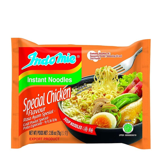 Spezielle Hühnernudelsuppe mit Hühnchen Indomie