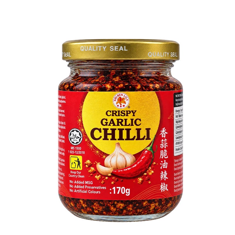 Krispig Chiliolja med vitlök 170g