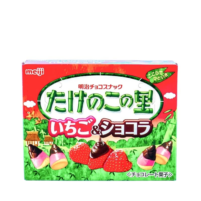 Meiji Bamboo Mushroom Mountain Erdbeere & Schokoladenstücke 61g