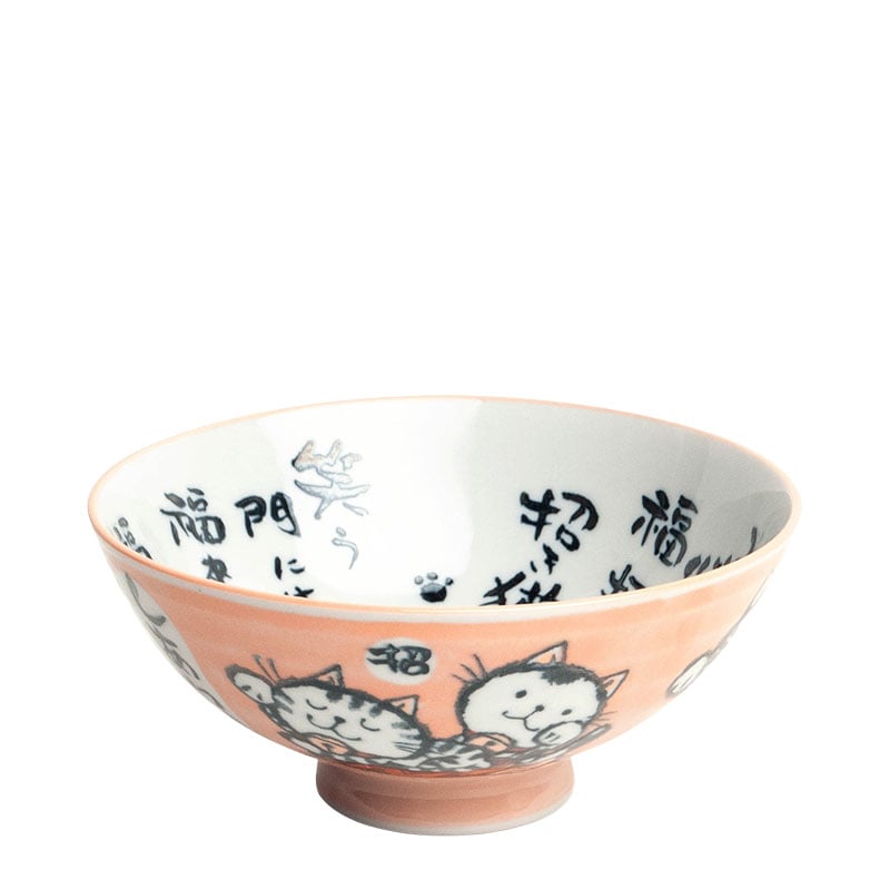 Risskål Rosa Katter 14cm