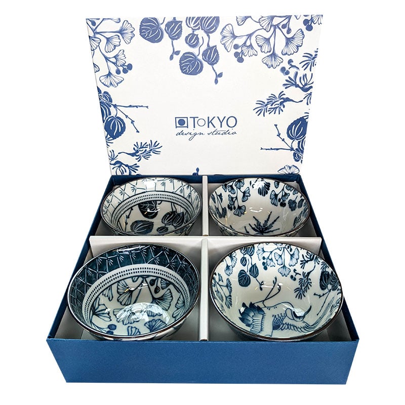 Flora Japonica Reisschalen-Set in Geschenkbox 4 Schalen