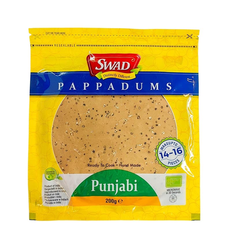 Pappadum Punjabi Schwarzer Pfeffer indisches Fladenbrot 200g