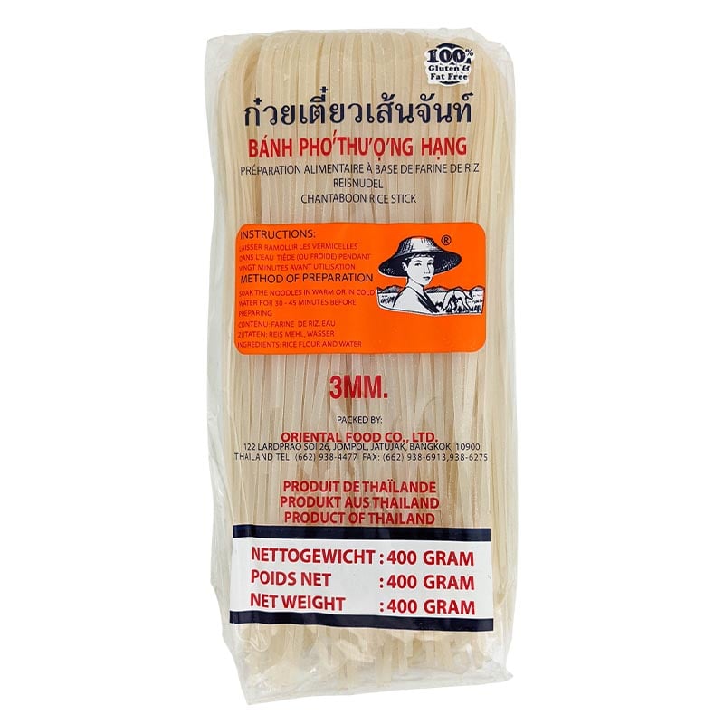 Reisnudeln 3mm für Pad Thai & Phó 400g