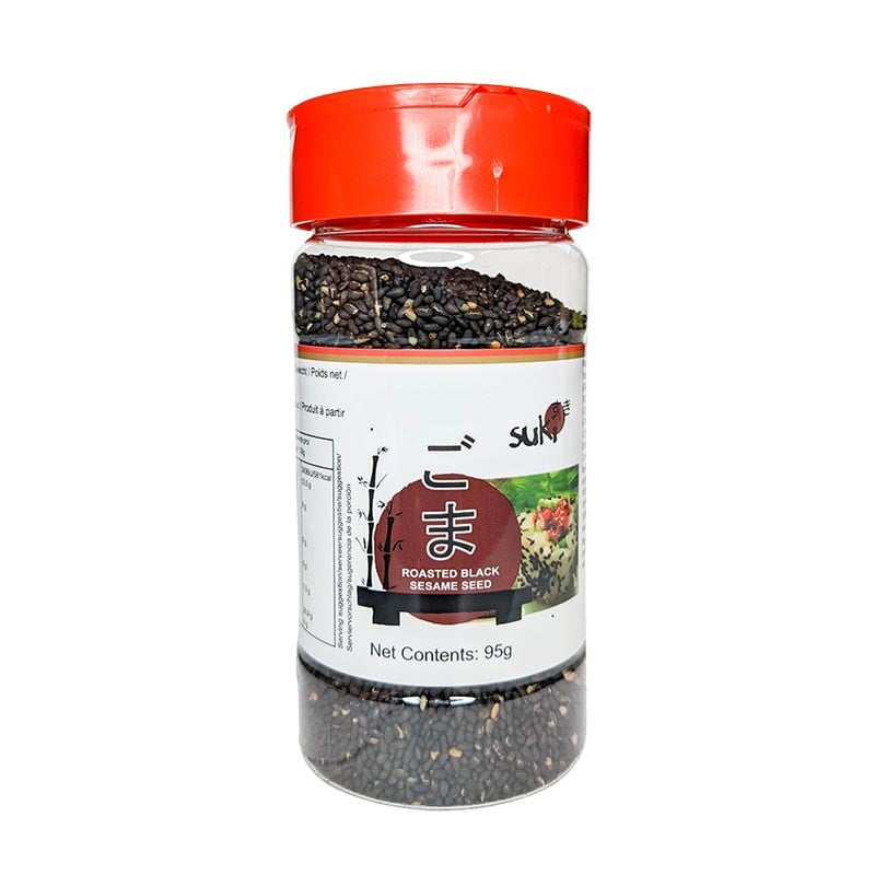 Geröstete schwarze Sesamsamen im Glas 95g