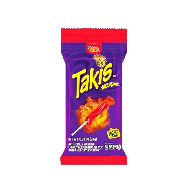 Takis-Lutscher Sauer Takis Fuego Lutscher mit Chilipulver 24g