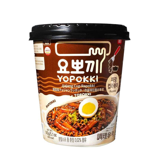 Rabokki Cup Rice Cakes & Nudeln (Jjajang) Yopokki