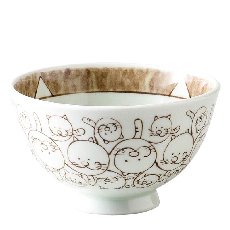 Reis Schale Hasamiyaki Neko Karakusa 11,5 cm