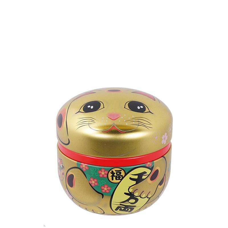 Japanische Teedose (Goldener Maneki Neko)