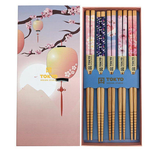 Essstäbchen Rosa Laternen (Geschenkbox) 5 Paare