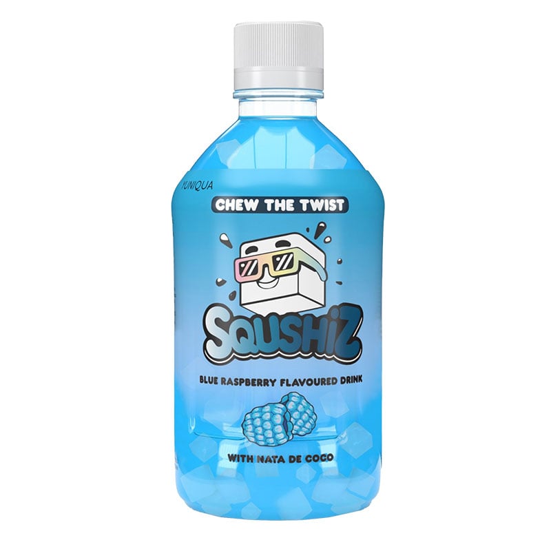 Fruchtsaft mit Nata de Coco Blaue Himbeere SQUSHiZ 350ml