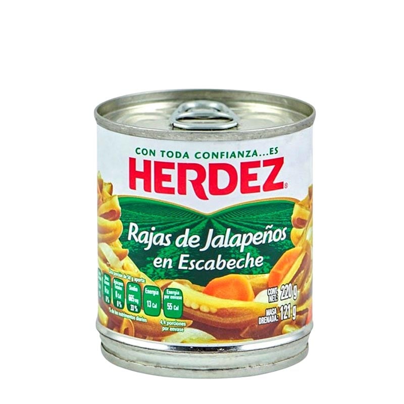 Geschnittene eingelegte Jalapeño Herdez 220g