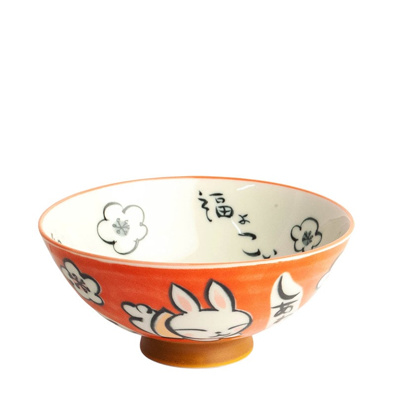 Risskål Orange Kaniner 14cm