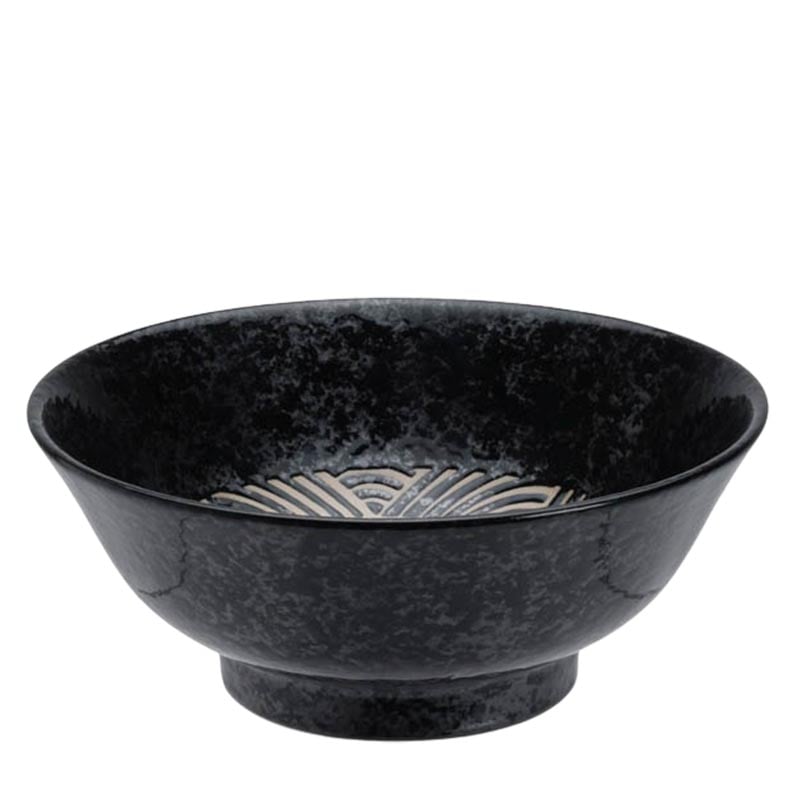 Ramen Schale Japanische Wellen Schwarz 21,3 cm
