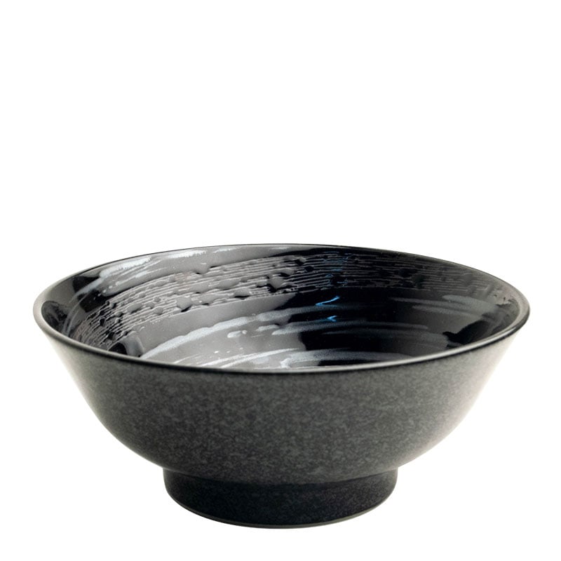 Ramenskål Svart spiral 21cm