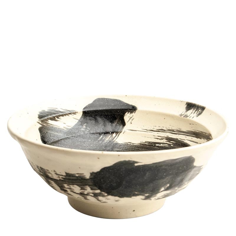 Ramenschüssel Schwarze & Weiße Pinselstriche 22cm