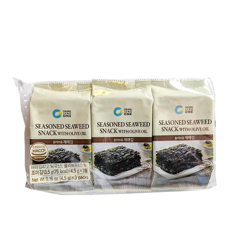 Seetang-Snacks mit Olivenöl 3er-Pack