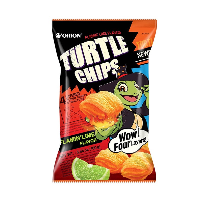 Turtle Chips Flamin' Lime Orion Storpack 160g
