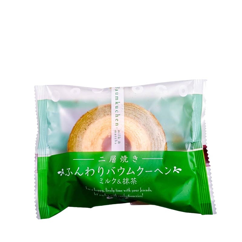 Baumkuchen japanischer Spießkuchen mit Matcha-Geschmack