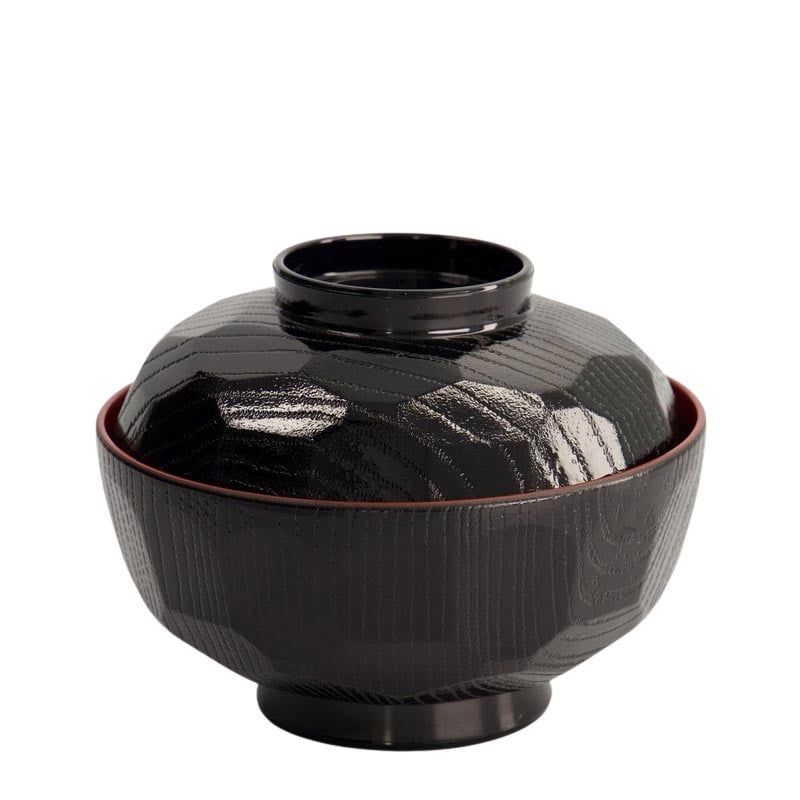 Miso- & Reisschale mit Deckel Lackware Klassisch 300ml