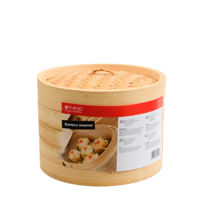 Dampfgarer aus Bambus, zweiteilig (Dumplings, Gemüse) 20 cm