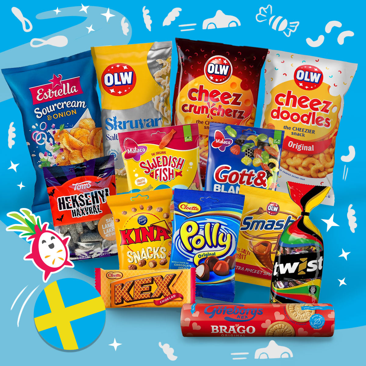 Gemischte schwedische Snacks